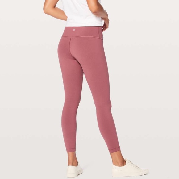 Lululemon Wunder Under Hi-Rise 7/8 Tight *Full-On Luon 25" pink rose So Merlot - Picture 1 of 5